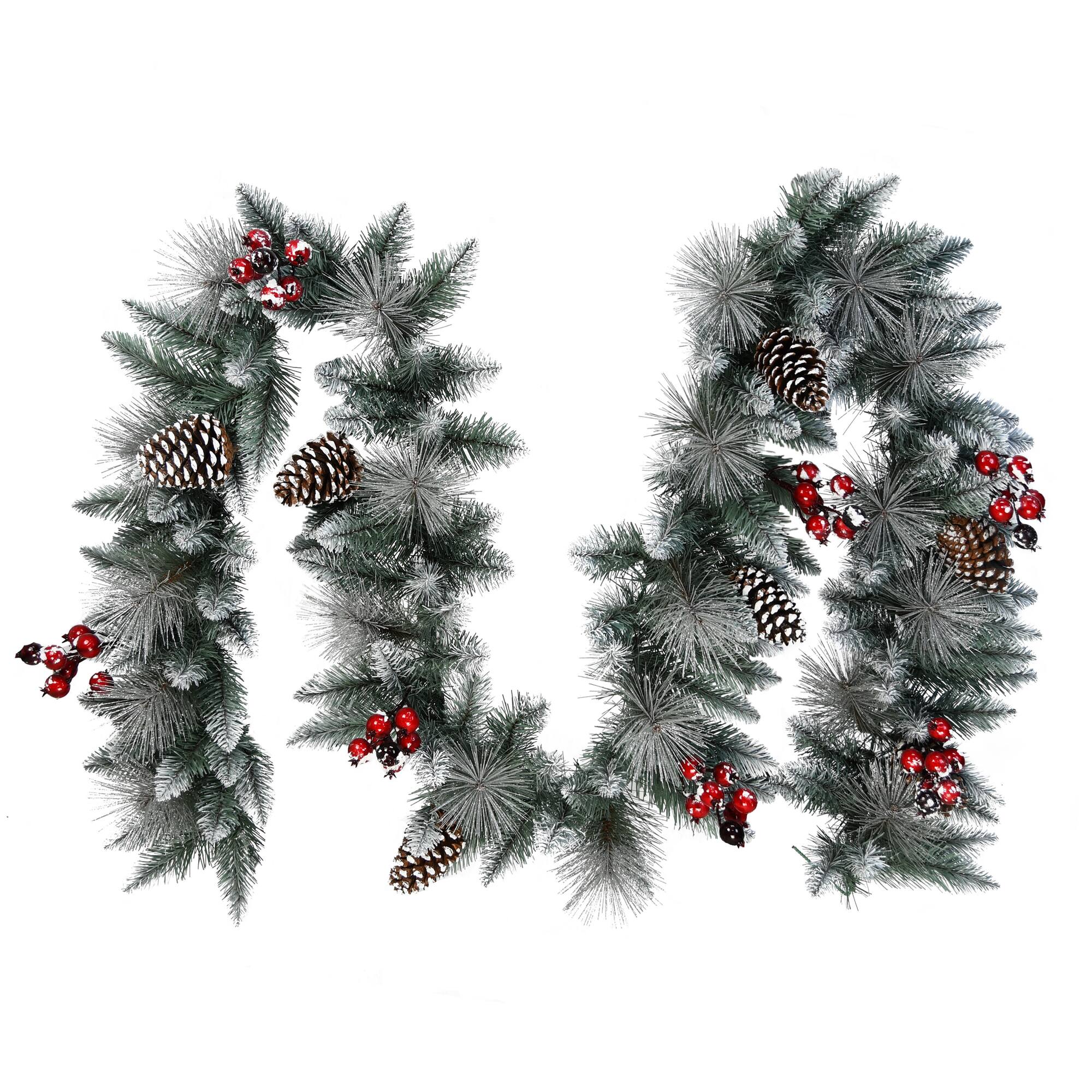 9ft. Sterling Pine Artificial Garland with Pinecones & Red Berries